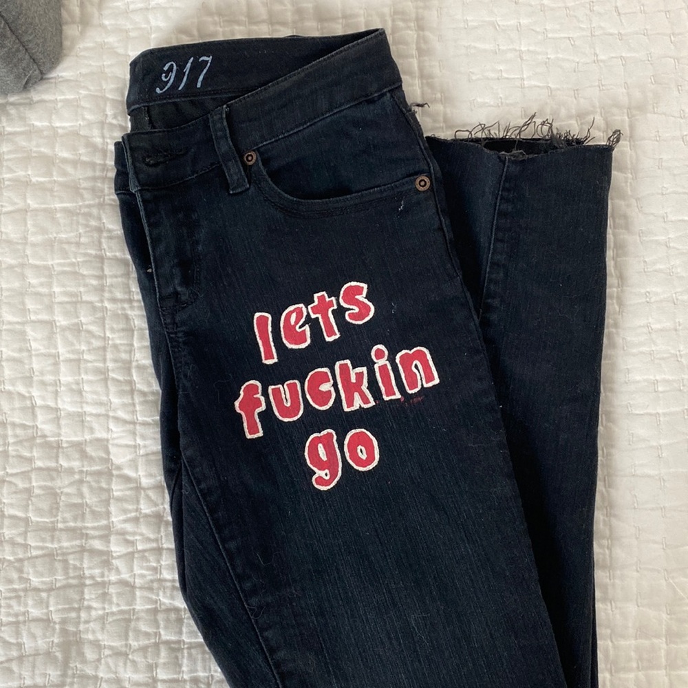 Custom made black skinny jeans! Worn 2 times